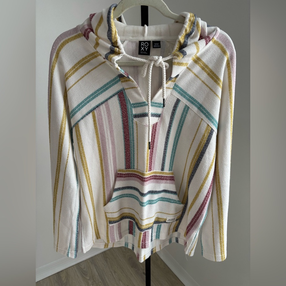 Roxy Women's V-Neck Striped Tunic Sweater